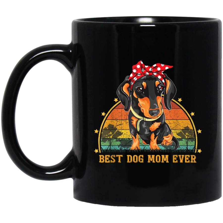 Vintage Best Dachshund Dog Mom Ever Gift Dog Lover Mug