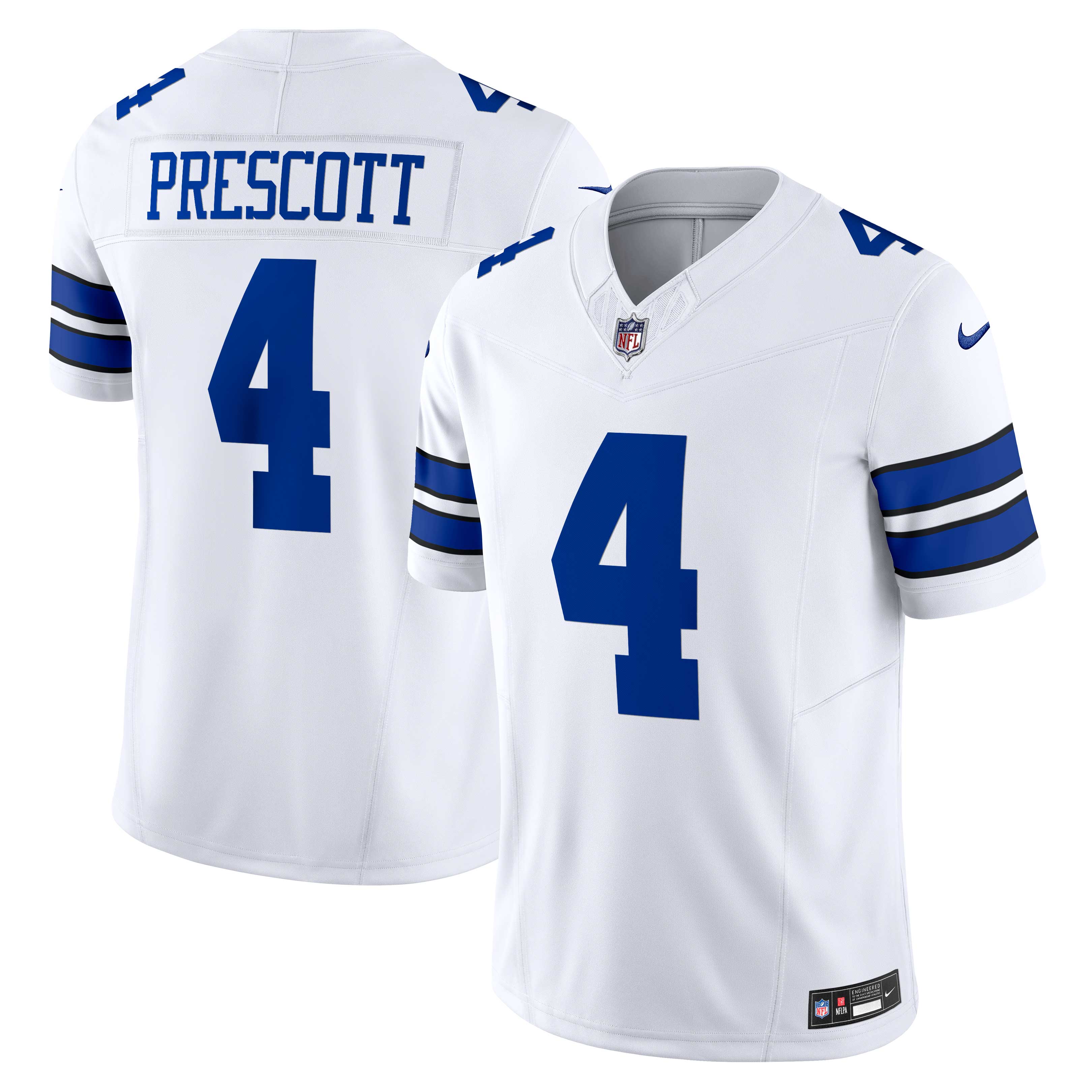 Men’s Dallas Cowboys Dak Prescott White Vapor F.U.S.E. Limited Jersey 2