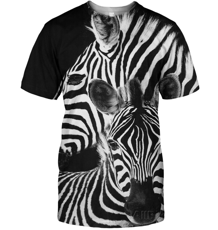 3D All Over Print Zebra Couples Black And White Shirt