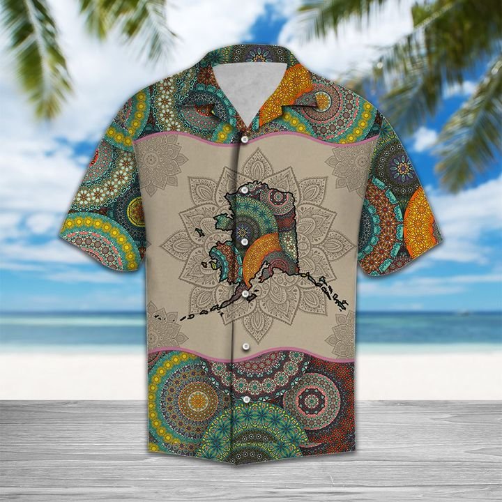 Awesome Alaska Mandala Hawaiian Shirt Summer Button Up For Men, Women, Couple