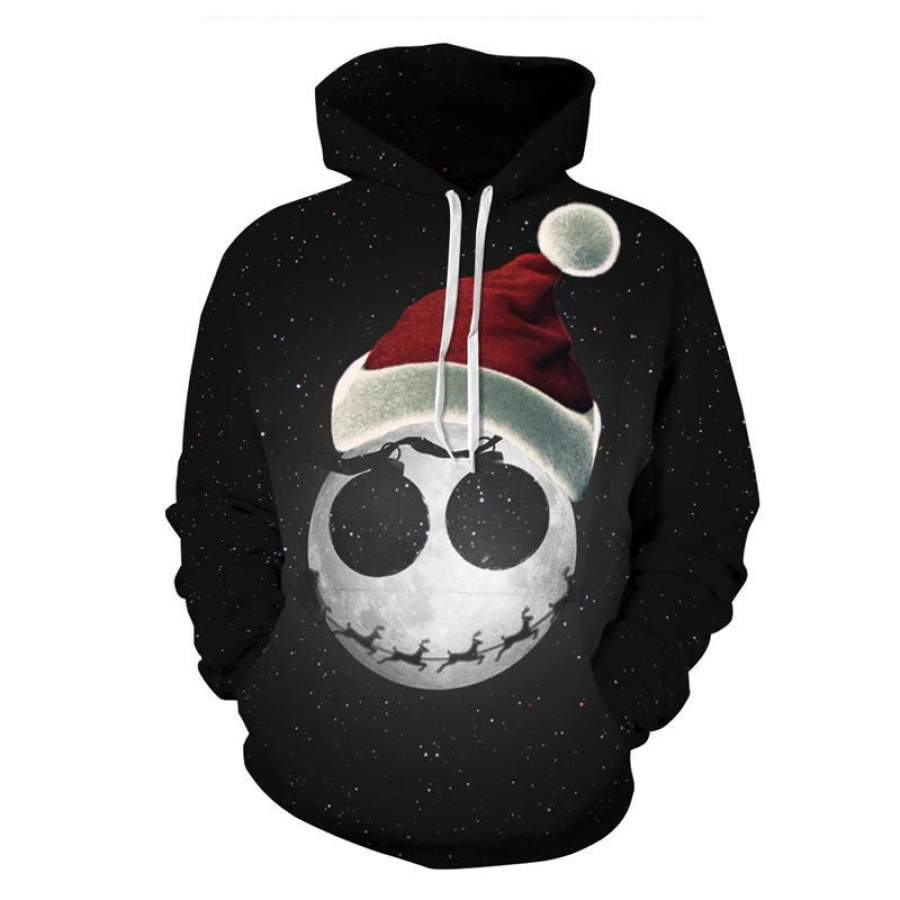 3D Print Hoodies – Christmas Hat Graphic Print Pullover Hoodie OTA052