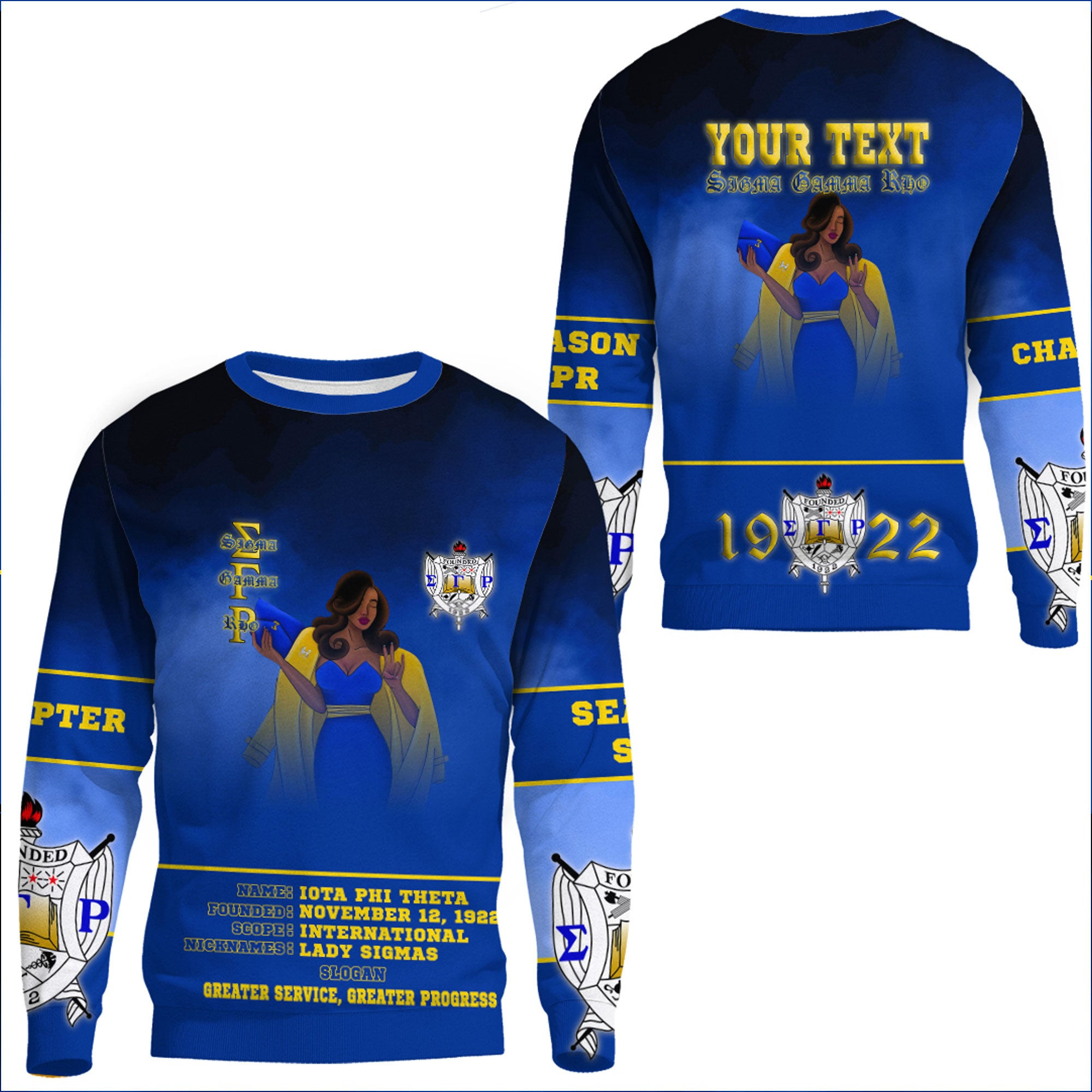 Africazone Clothing – Sigma Gamma Rho Solgan Sweatshirts A35