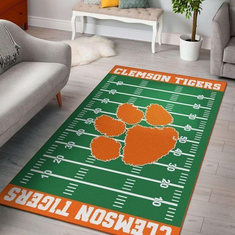 Clemson Tigers Home Field Area Rug Football Team Logo Carpet Living Room Rugs Floor Decor F10212