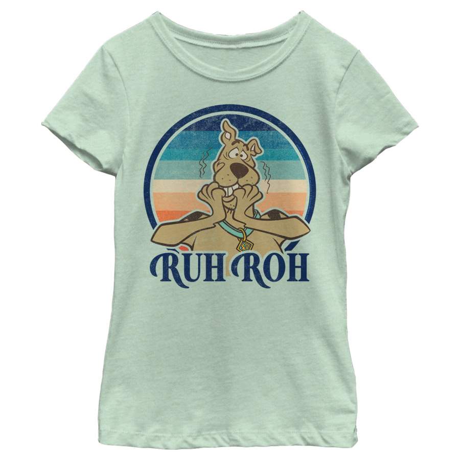 Scooby Doo Girl’s Ruh Roh Retro Circle  T Shirt