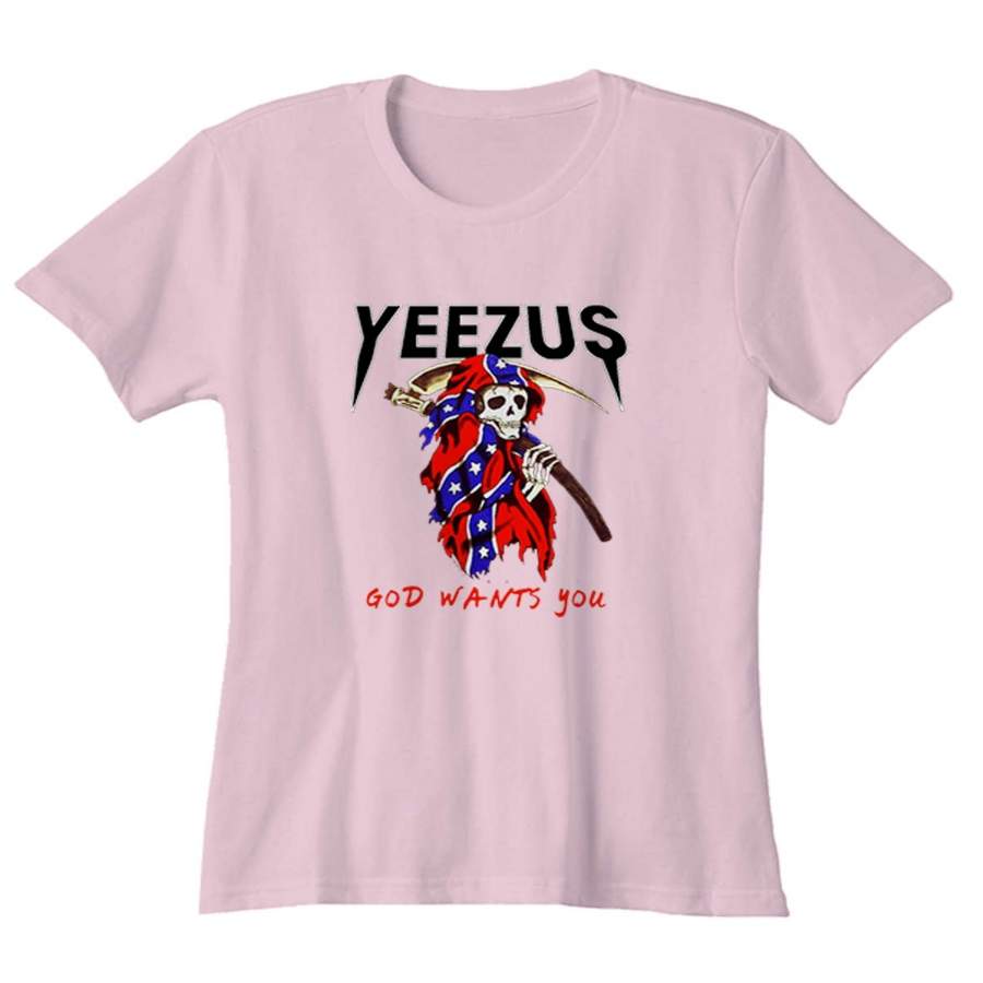 Yeezus Grim Reaper God Wants You Skull Poster Kanye West Woman’s T-Shirt