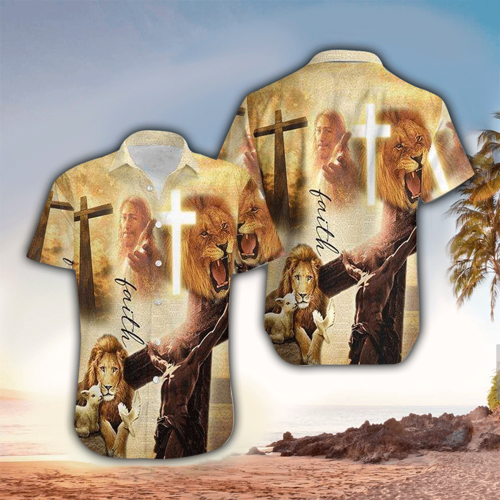 Faith Lion Lamb Jesus Hawaii Shirt Ha55611