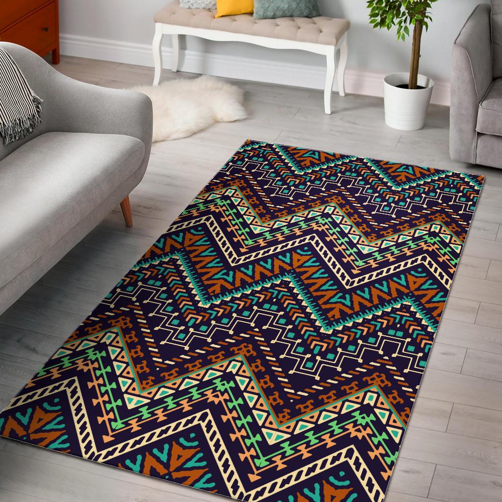 Zigzag African Afro Dashiki Adinkra Kente Area Rug