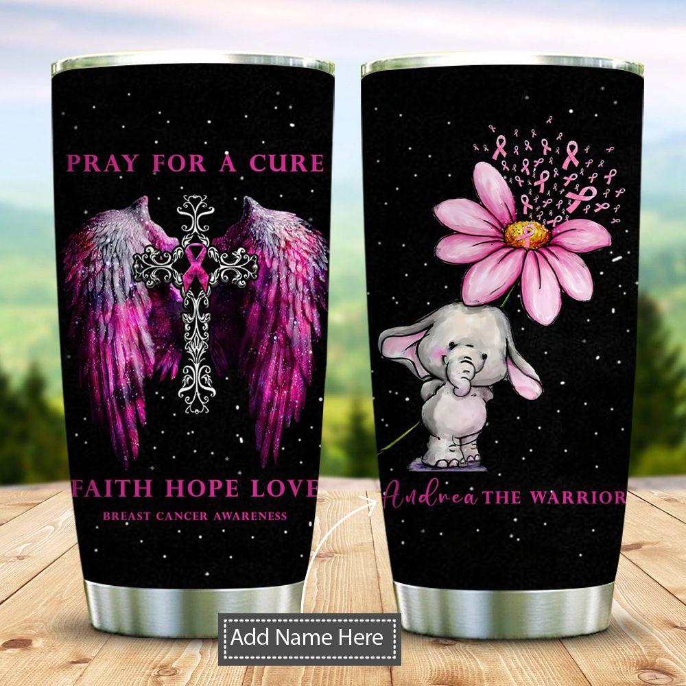 Breast Cancer Elephant Faith Personalized KD2 DHL1310008 Stainless Steel Tumbler