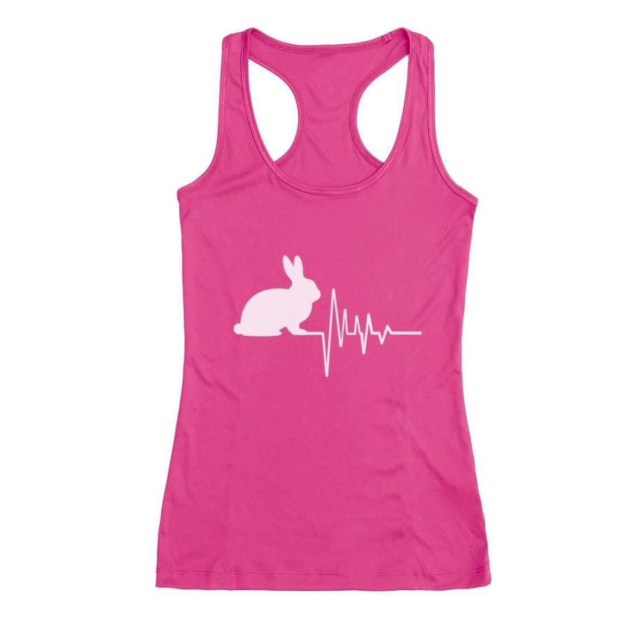 Rabbit Pulse Cute Easter Bunny Lovers Gift Idea Racerback Tank Top