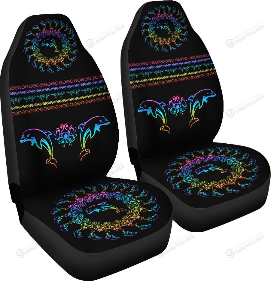 Dolphin And Circle Pattern Car Seat Covers