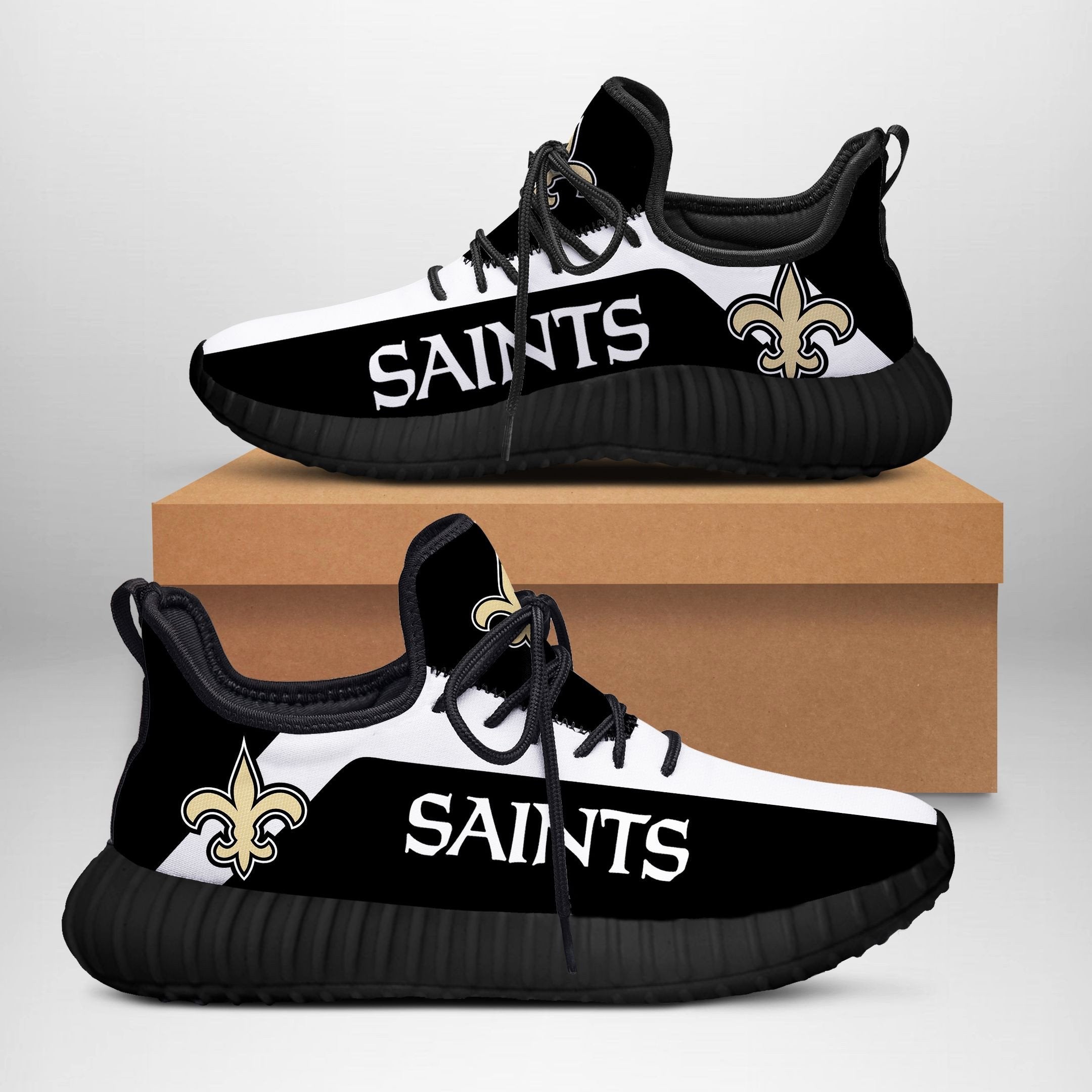 New Orleans Saints Sneakers Custom Shoes Black Shoes 2 Fan