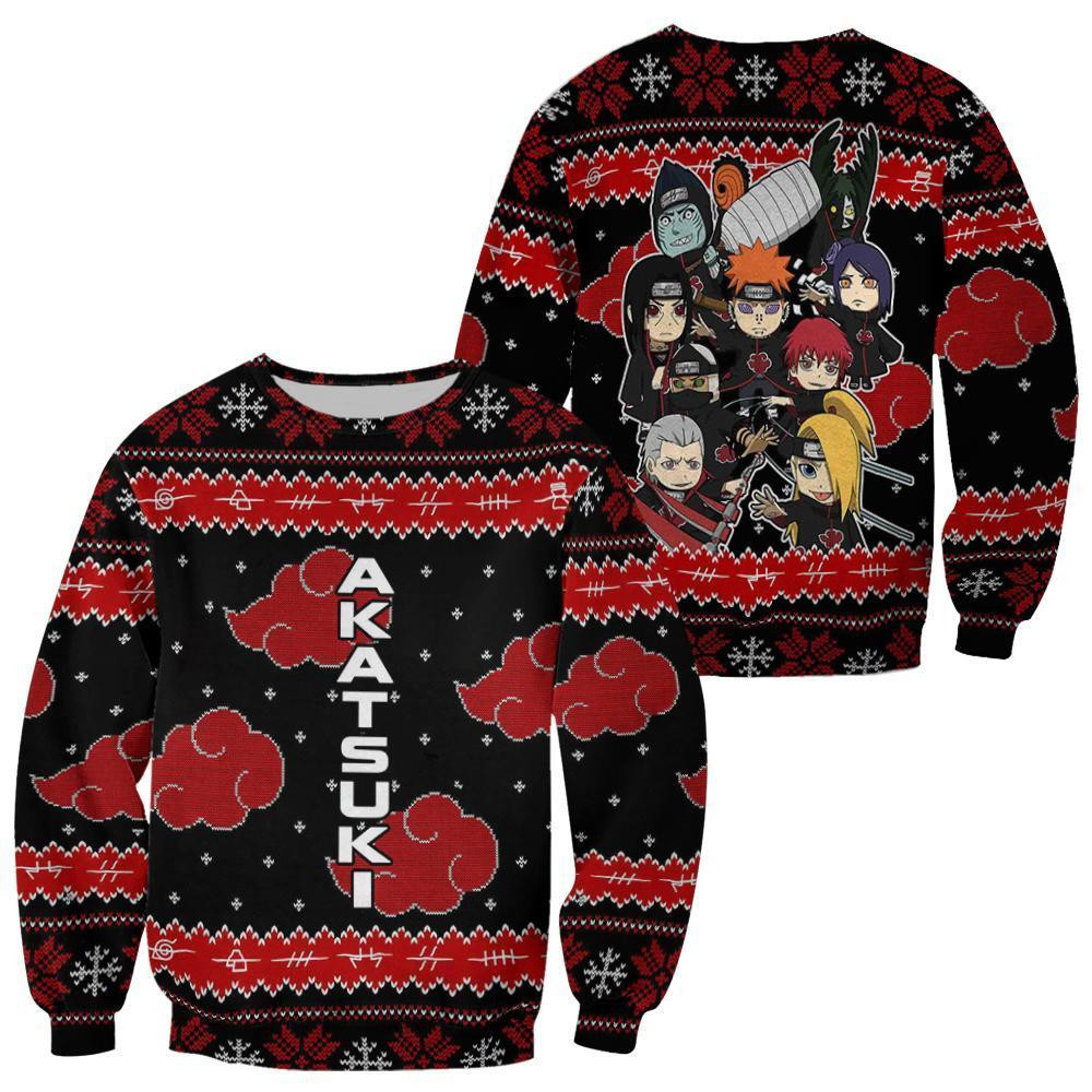 Akatsuki Ugly Christmas Sweater Anime Xmas Gift Custom Clothes