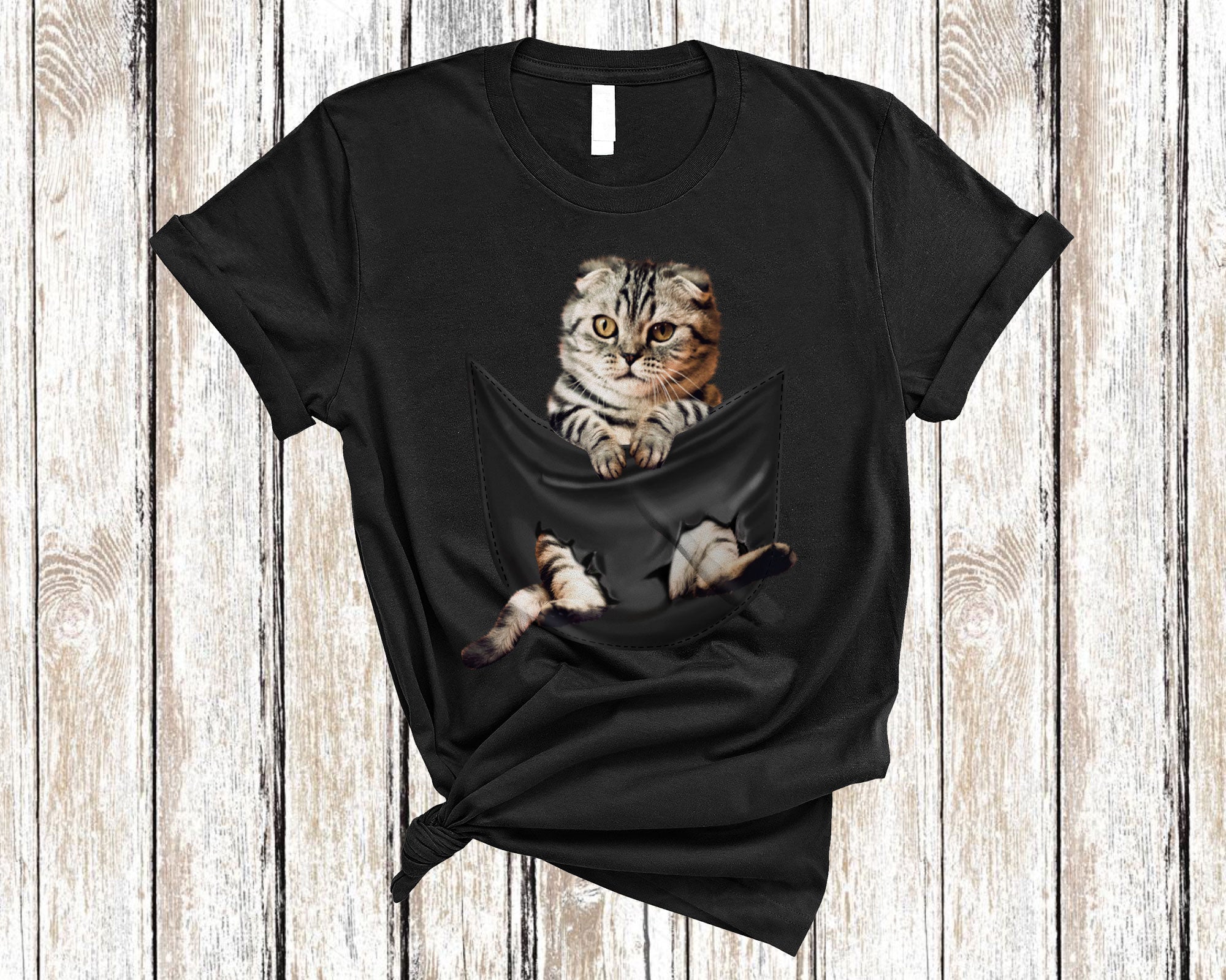 Cat Lover Shirt Kitten In Pocket Cute Cat Kitten Matching Family National Cat Day Gifts T-Shirt