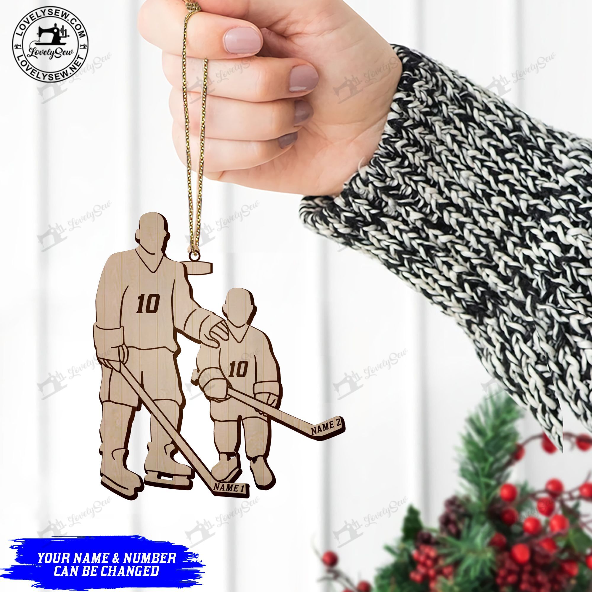 Gifts For Hockey Players- Hockey Father & Son Personalized Ornament Bix21110101