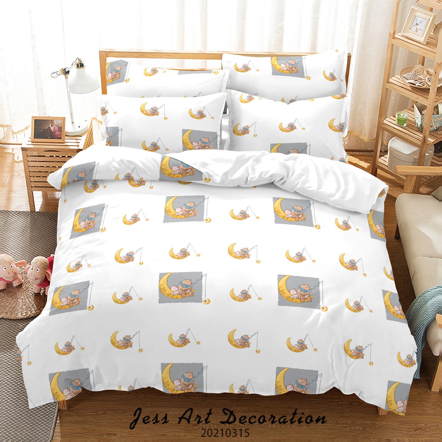 3D Cartoon Moon Animal Quilt Cover Set Bedding Set Duvet Cover Pillowcases 42