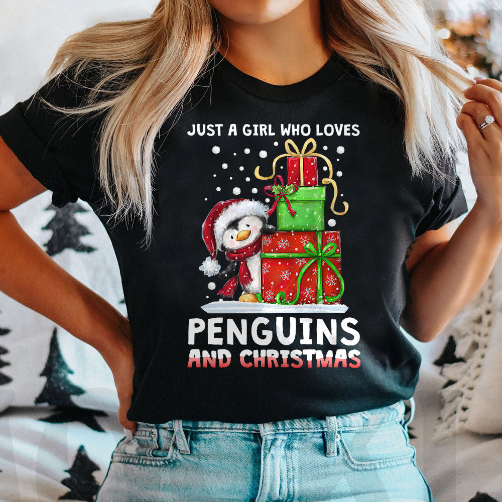 Penguin Christmas Santa Gift Thaz2610019Z Dark Classic T Shirt