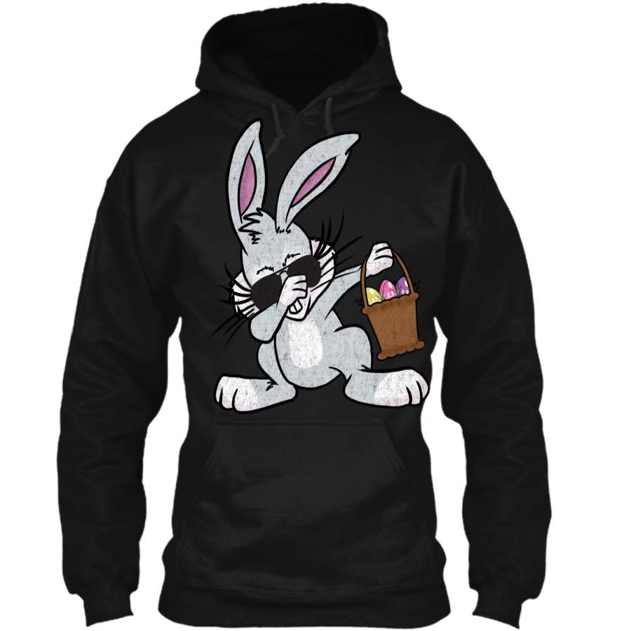 Dabbing Easter Bunny Shirt – Cute Easter Dab Shirt Pullover Hoodie 8 oz