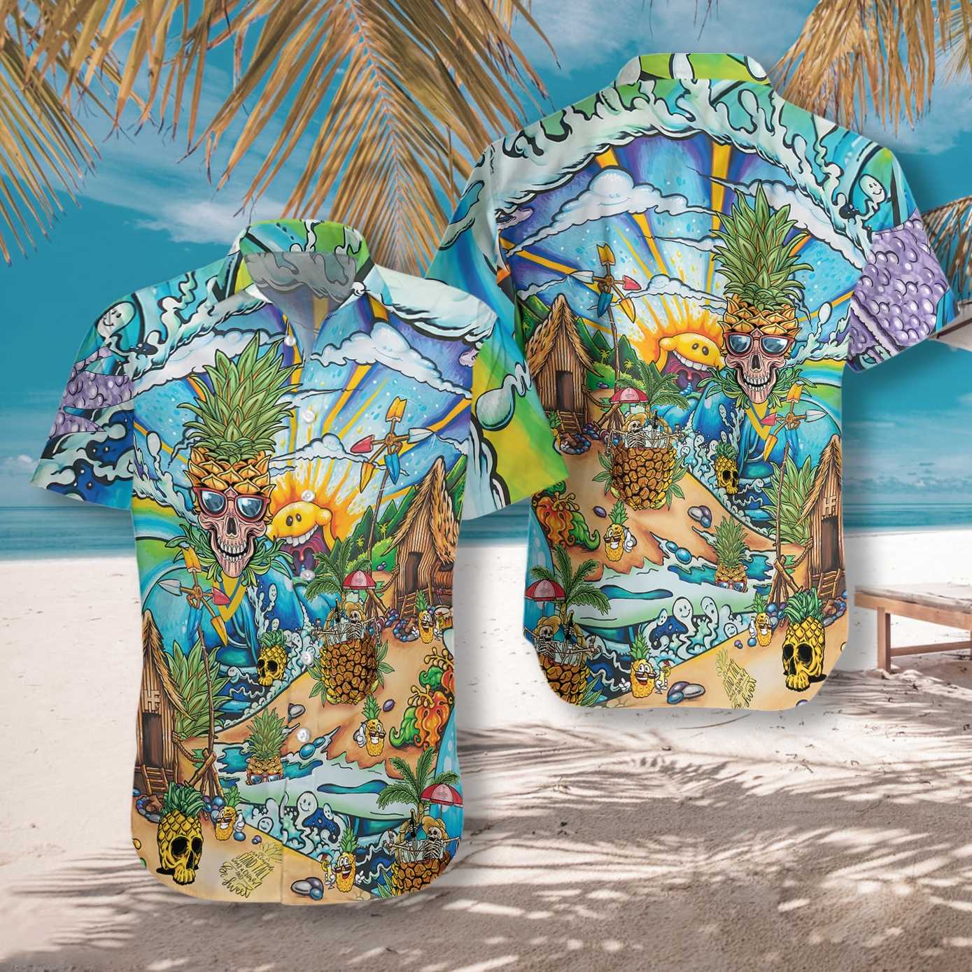 Pineapple Skull Beach Aloha Hawaii Shirts For Men Women Ha76832