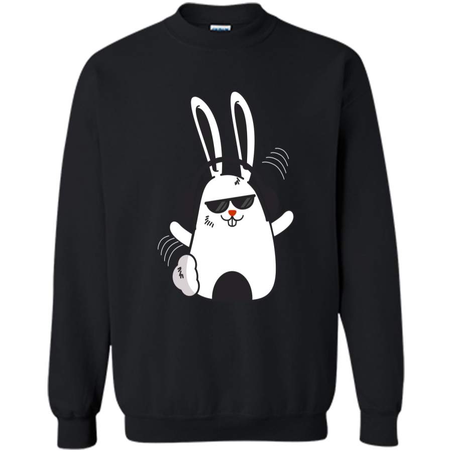 Cute Hip Hop Rabbit Bunny Easter T-Shirt Boys Teen Kids Men Printed Crewneck Pullover Sweatshirt 8 oz