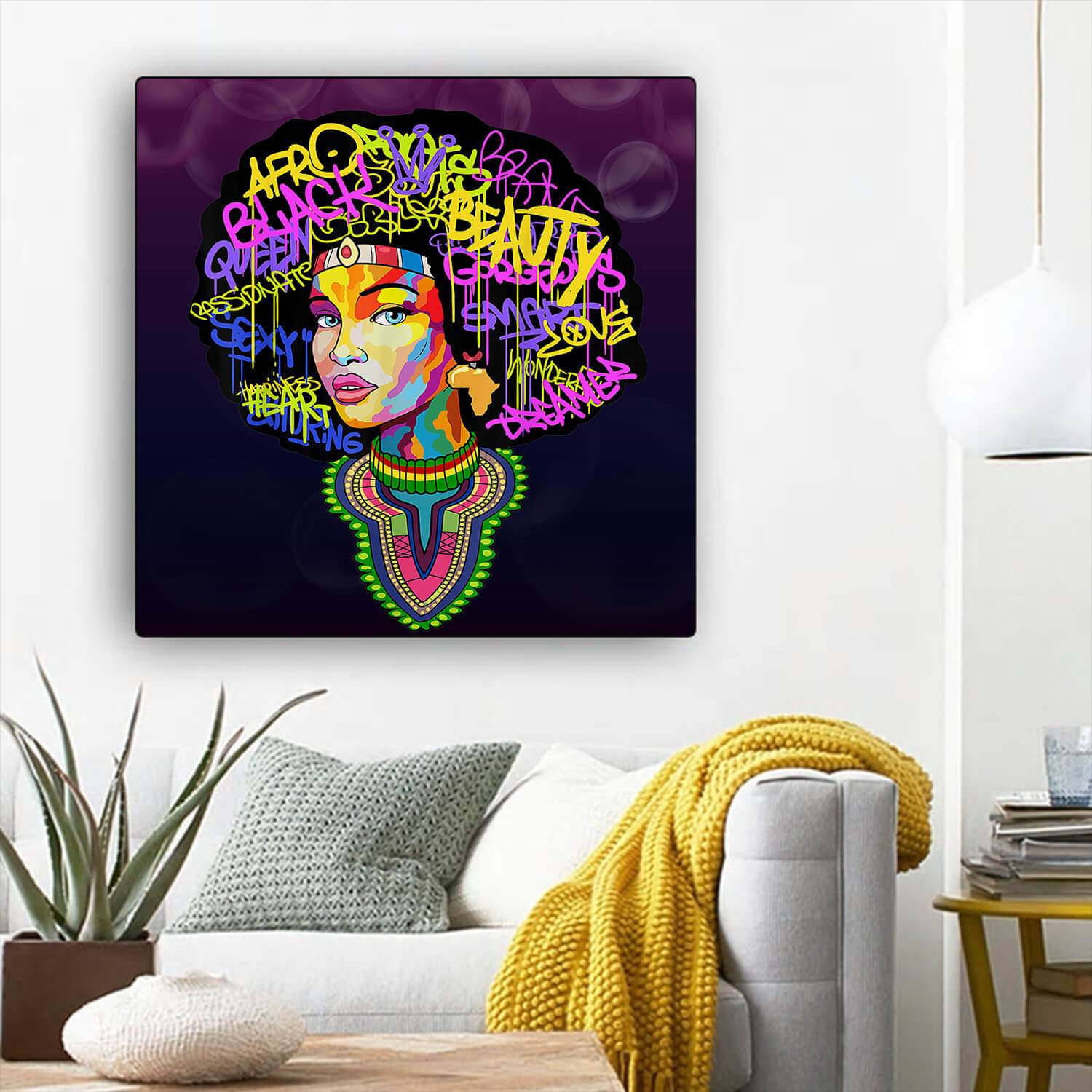 Black History Art Cute Melanin Girl African American Canvas Wall Art Afrocentric Home Decor BPS16971