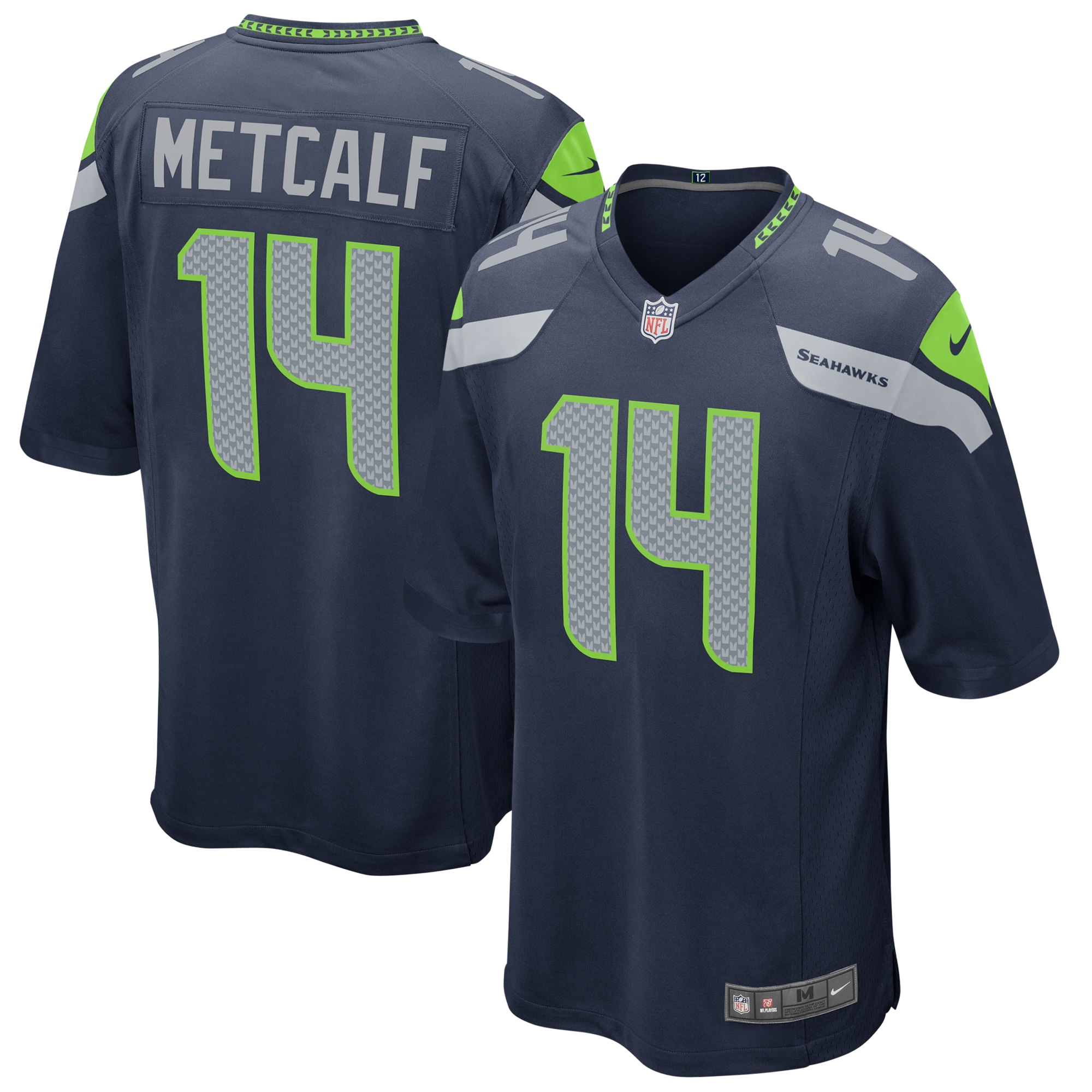 Men’s Seattle Seahawks DK Metcalf College Navy Game Jersey