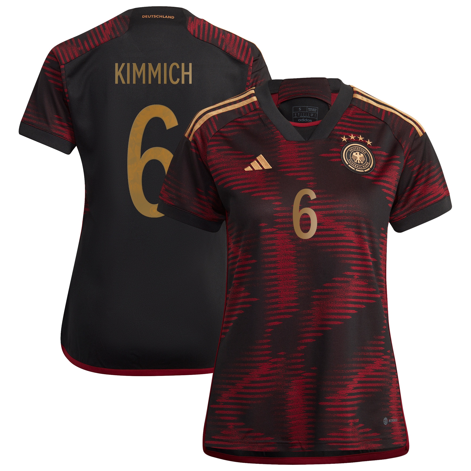 Joshua Kimmich Germany National Team Women's 2022/23 Away Replica Player Jersey – Black