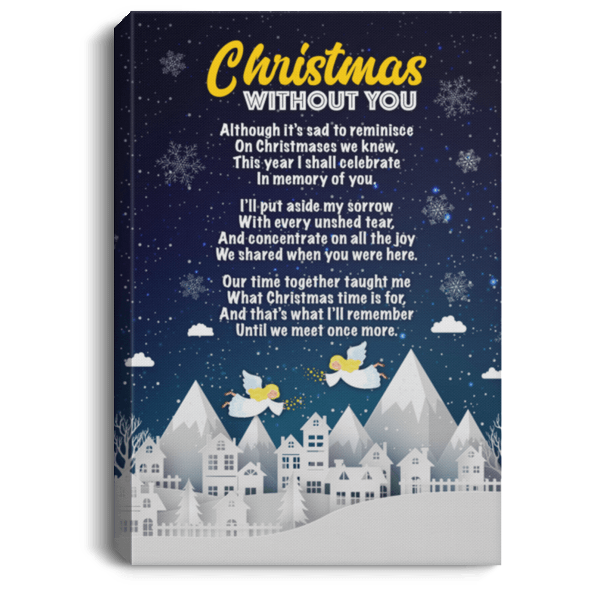 ViticStore™ Christmas Without You  – Ready to hang Christmas canvas for decor, canvas wall art, gift for family, home decoration,  christmas canvas, christmas gift