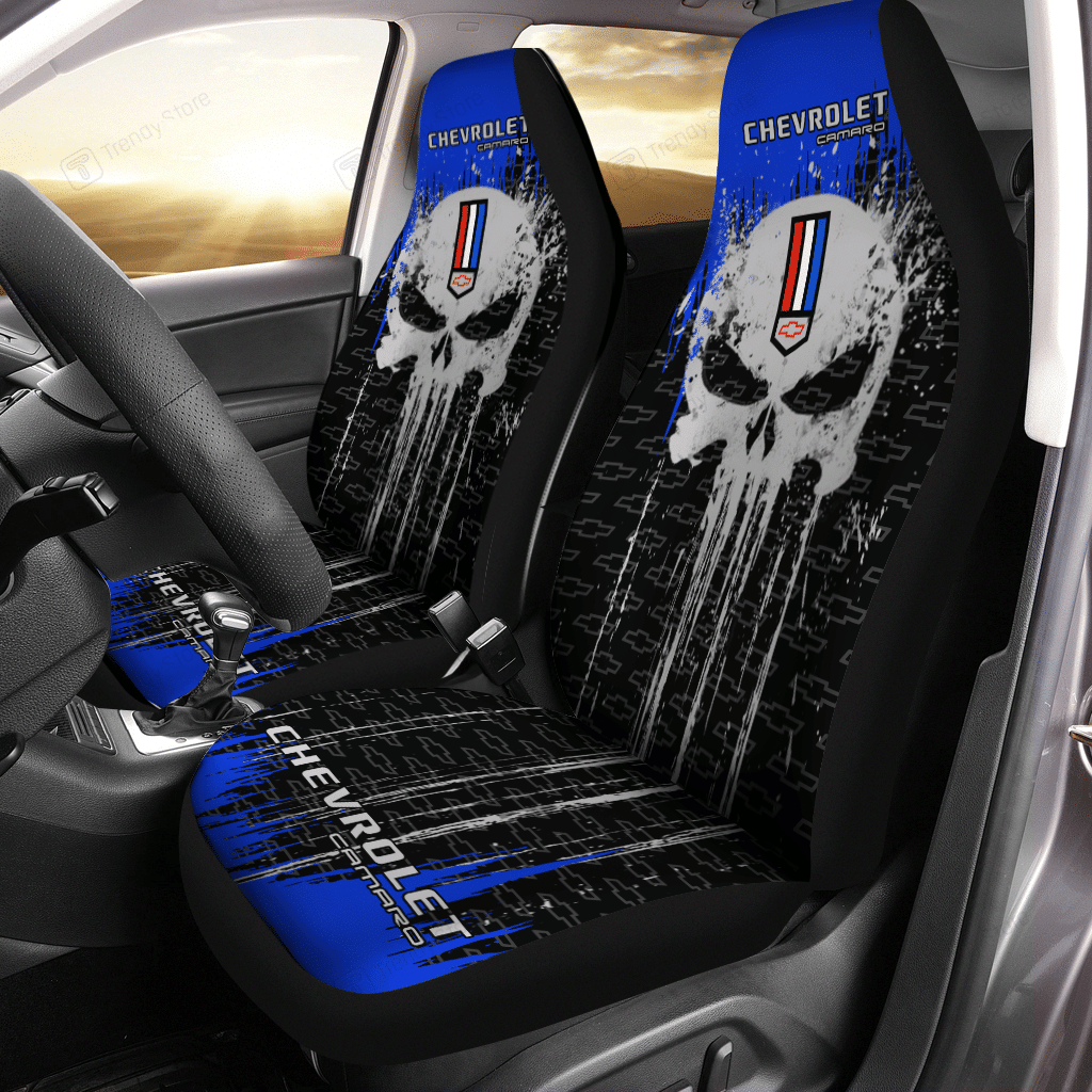 Chevrolet Camaro Car Seat Cover (Set Of 2) Ver3 (Blue)