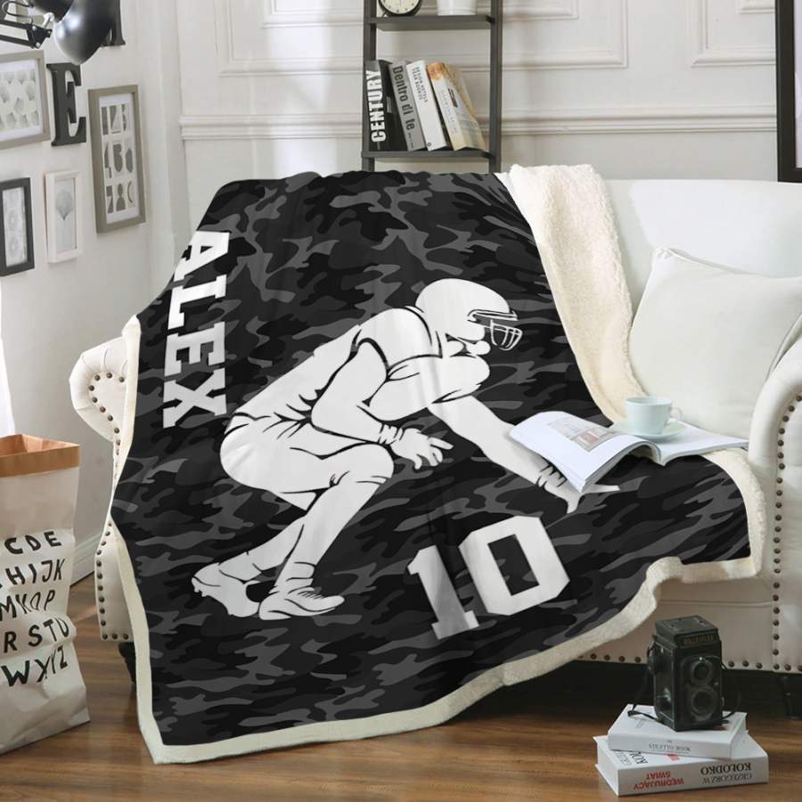 Custom Blankets Football Linneman Personalized Blanket Sherpa Blanket