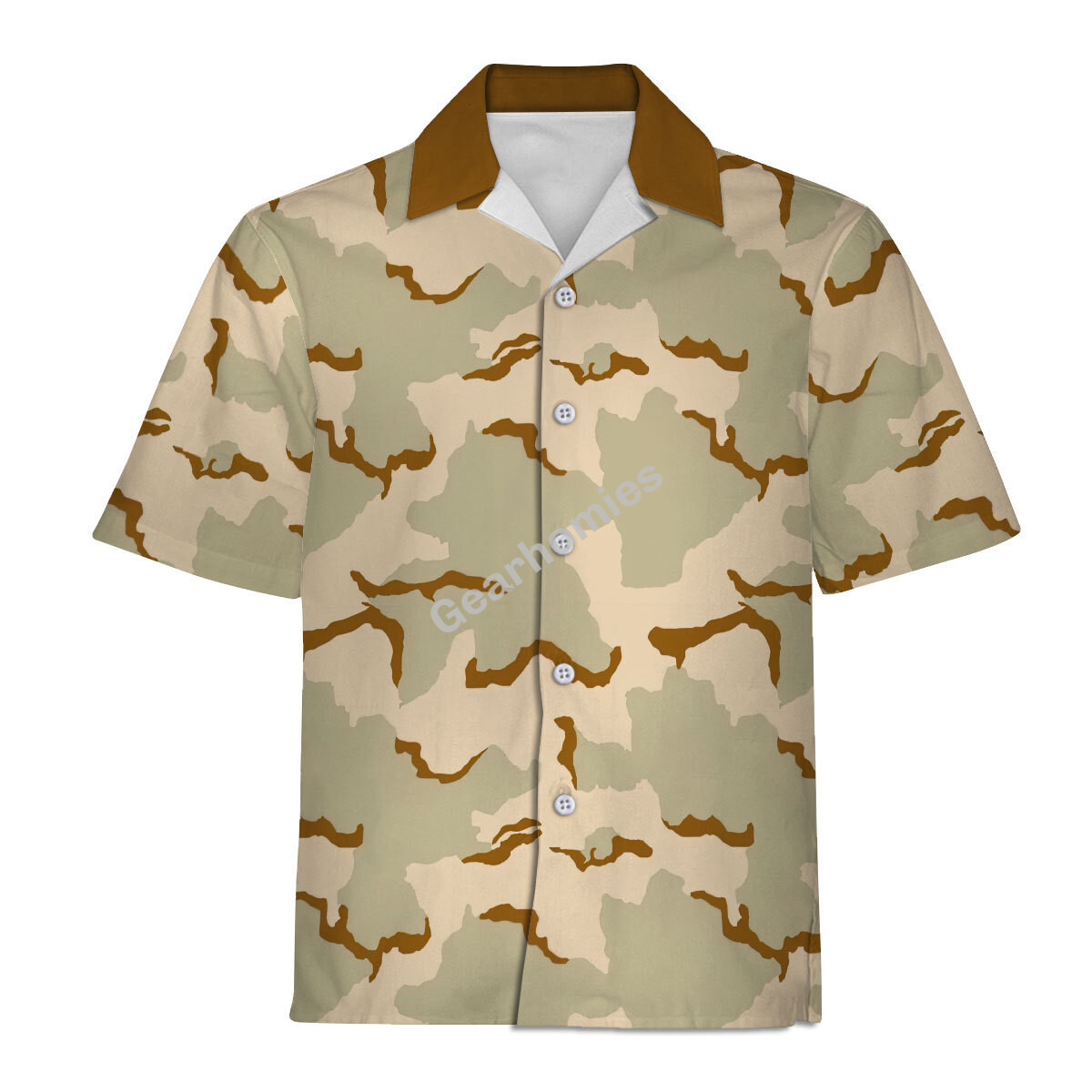 American American Desert Combat Uniform (Dcu) Camo Hawaiian Shirt