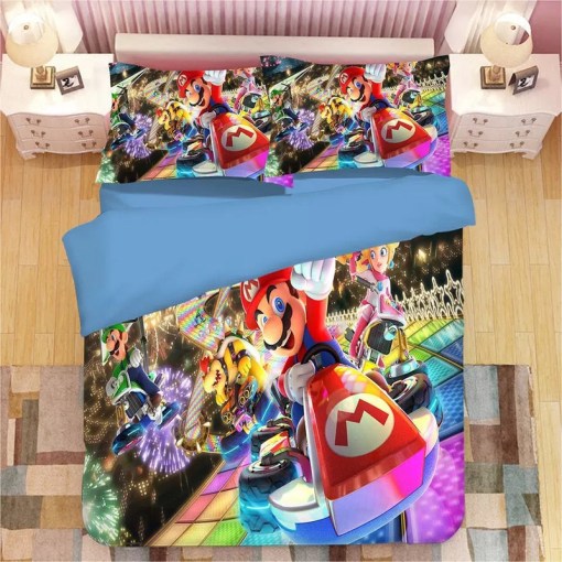 Super Mario Bros 4 Duvet Cover Pillowcase Home Decor 3D Bedding Set 1950