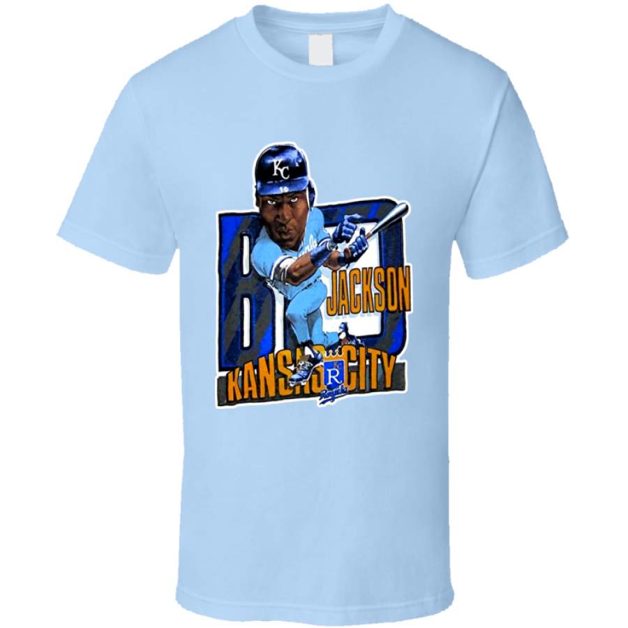 Bo Jackson Kansas City Baseball Retro Caricature T Shirt