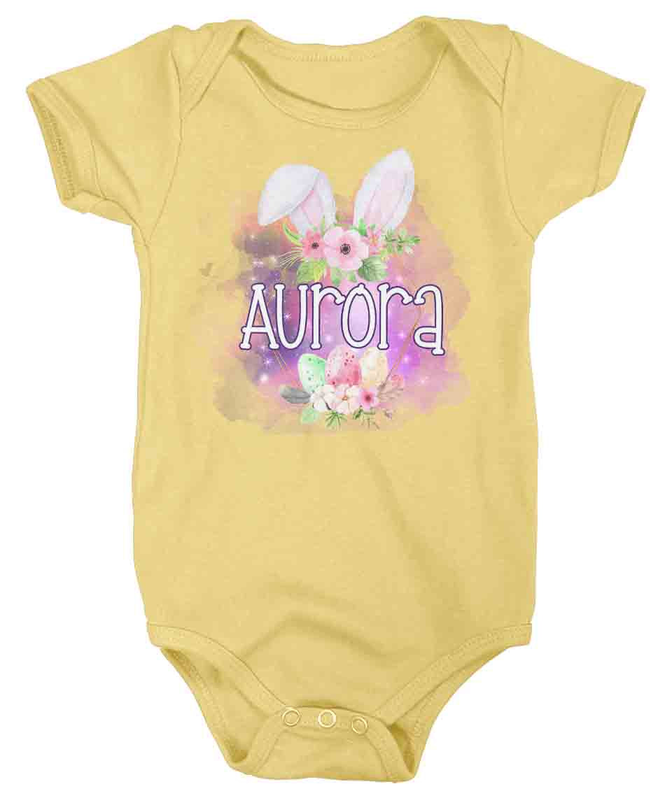 Baby Personalized Easter Shirt Easter Bunny Ears Eggs Creeper Cute Custom Bodysuit One Piece Rabbit Graphic Tee Kids Girl’S Infant