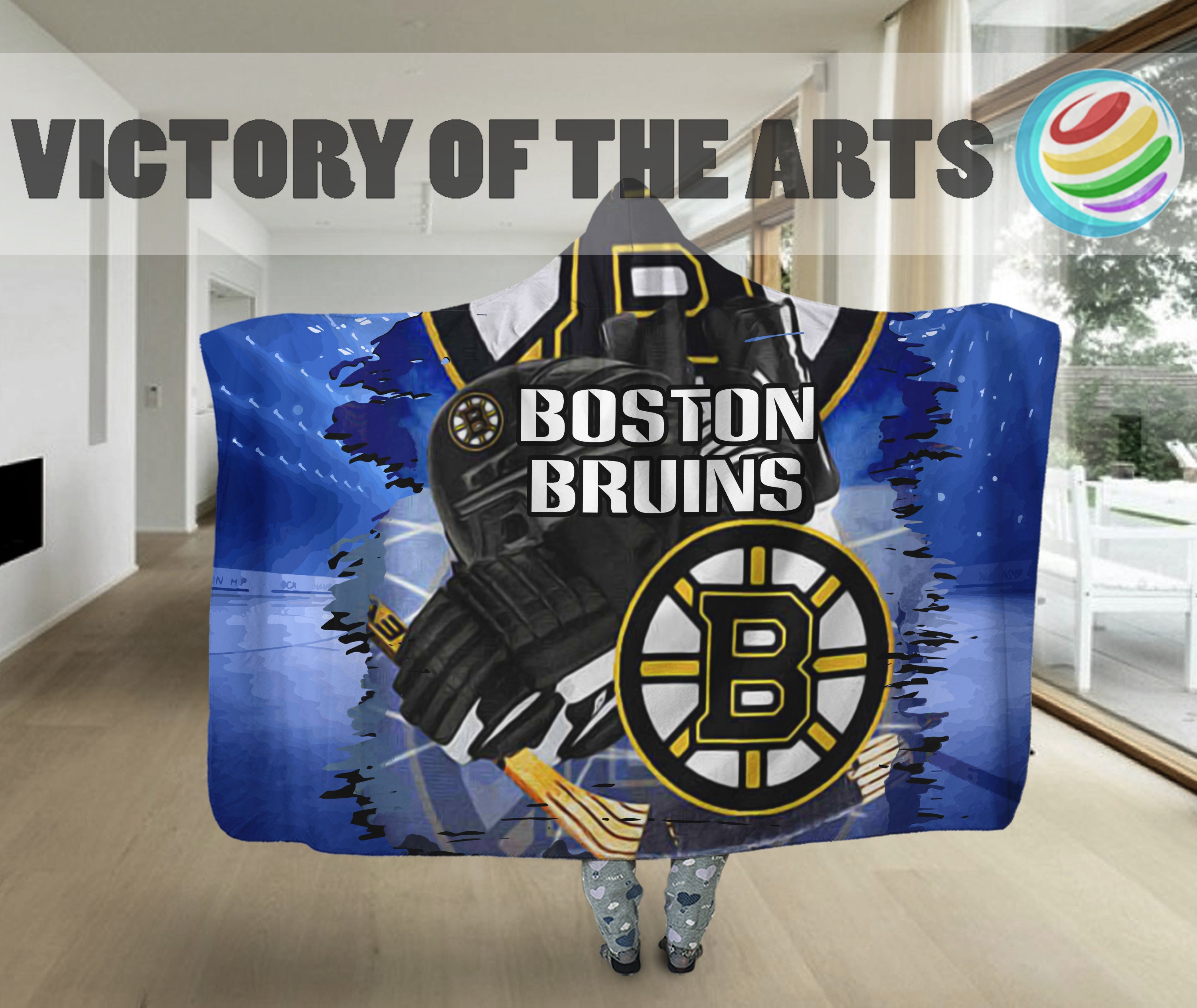 Boston Bruins Home Gift For Fan 3D Full Printing Hooded Blanket 6512