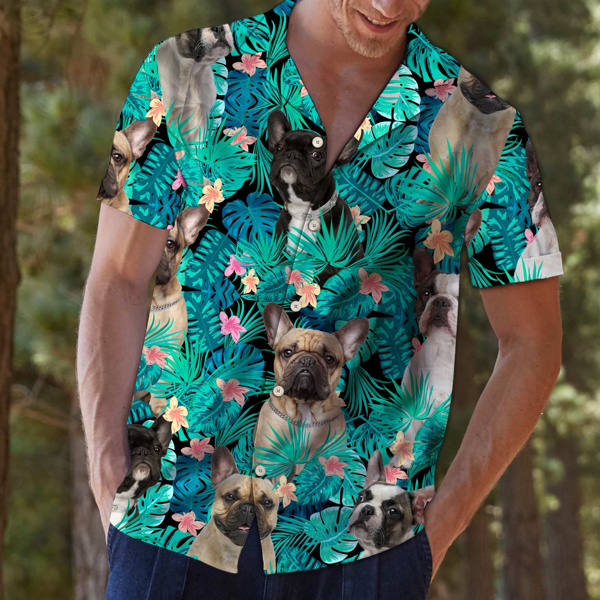 French Bulldog Tropical Hawaii Hawaii Aloha Shirt For Dog Lover Ha61310