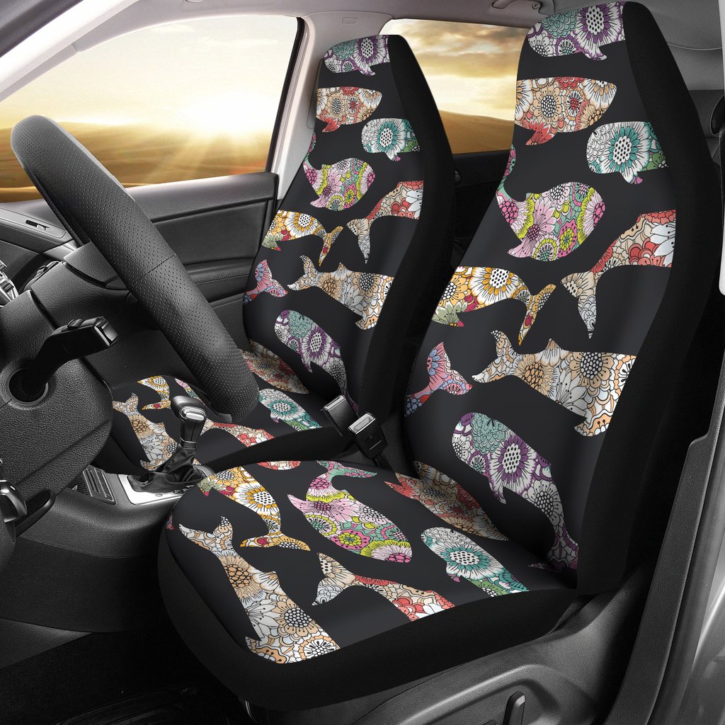 Whale Flower Tribal Pattern Universal Fit Car Seat Covers