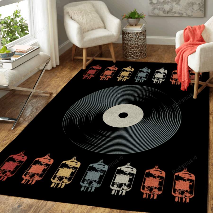 vinyl and vacuum tube amp  – Music Art For Fans Area Rug Living Room Carpet Floor Decor