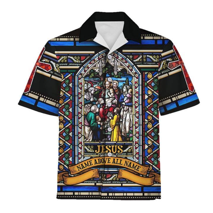 Jesus Hawaii Shirt Name Above All Stained Glass Aloha Ha92401