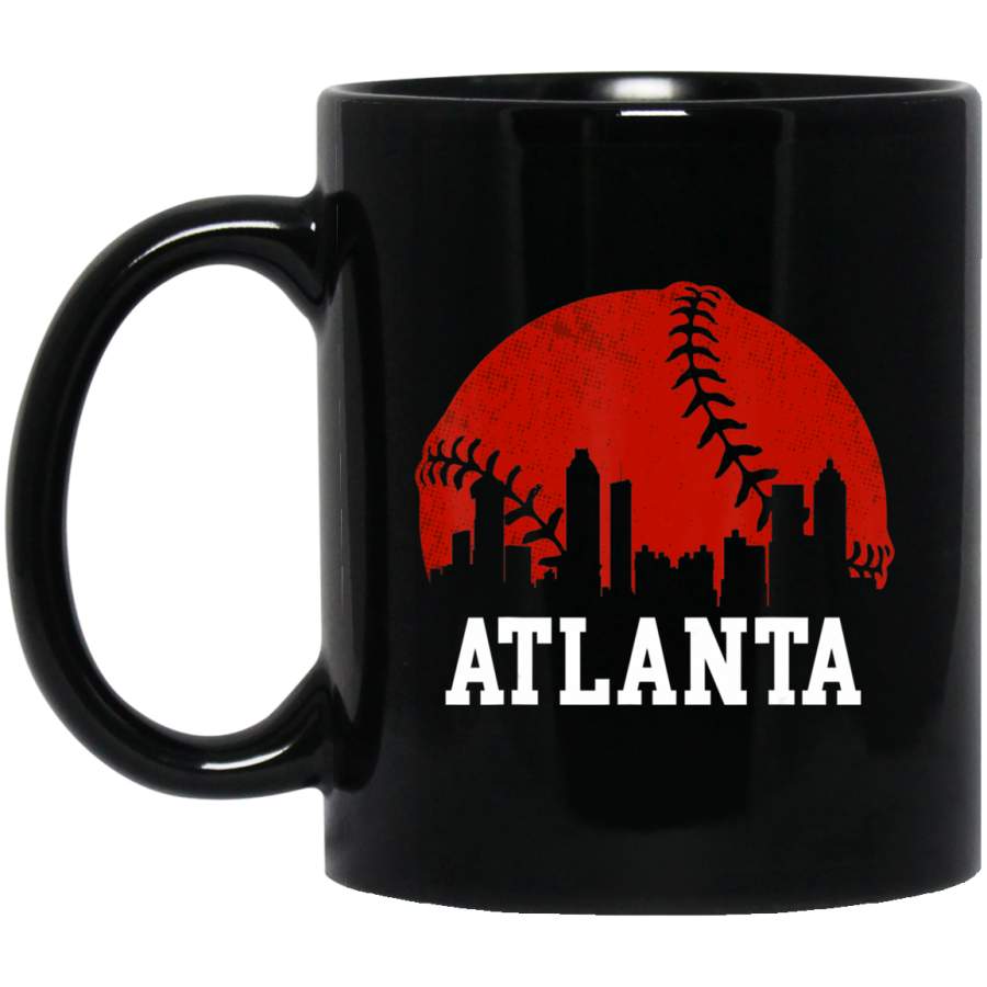 Atlanta-Baseball ATL Vintage-Skyline Brave Retro Gift Coffee Mug