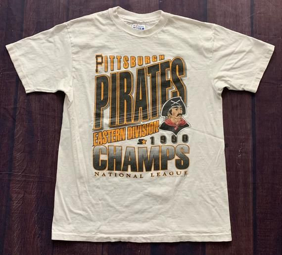 Vintage 90S Pittsburgh Pirates Eastern Division Champs 1990 White Shirtedium Shirt