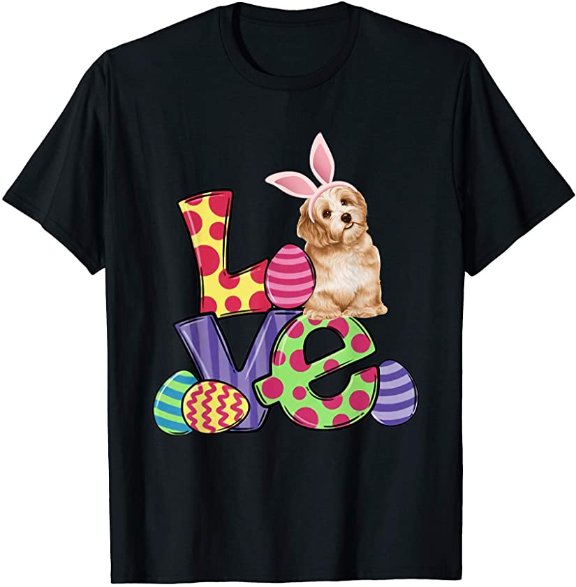 Colored Love Bunny Shih Tzu With Eggs For Men Women T-Shirt