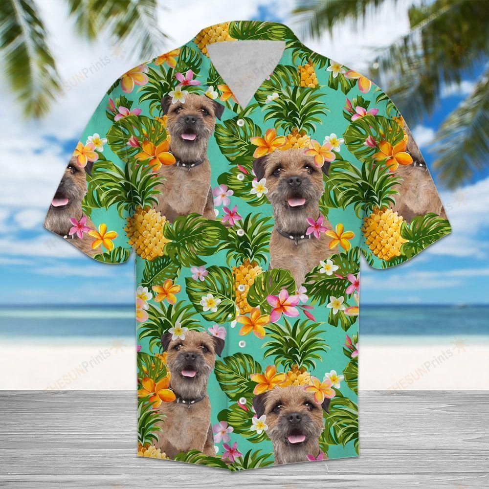 Tropical Pineapple Border Terrier Hawaiian Shirt Ha104674