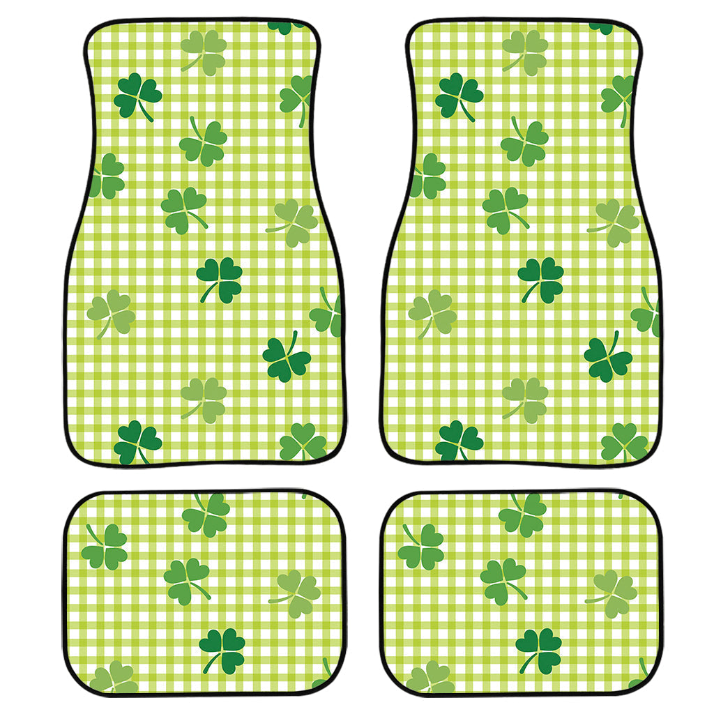 St. Patrick’S Day Buffalo Plaid Print Front And Back Car Floor Mats, Front Car Mat