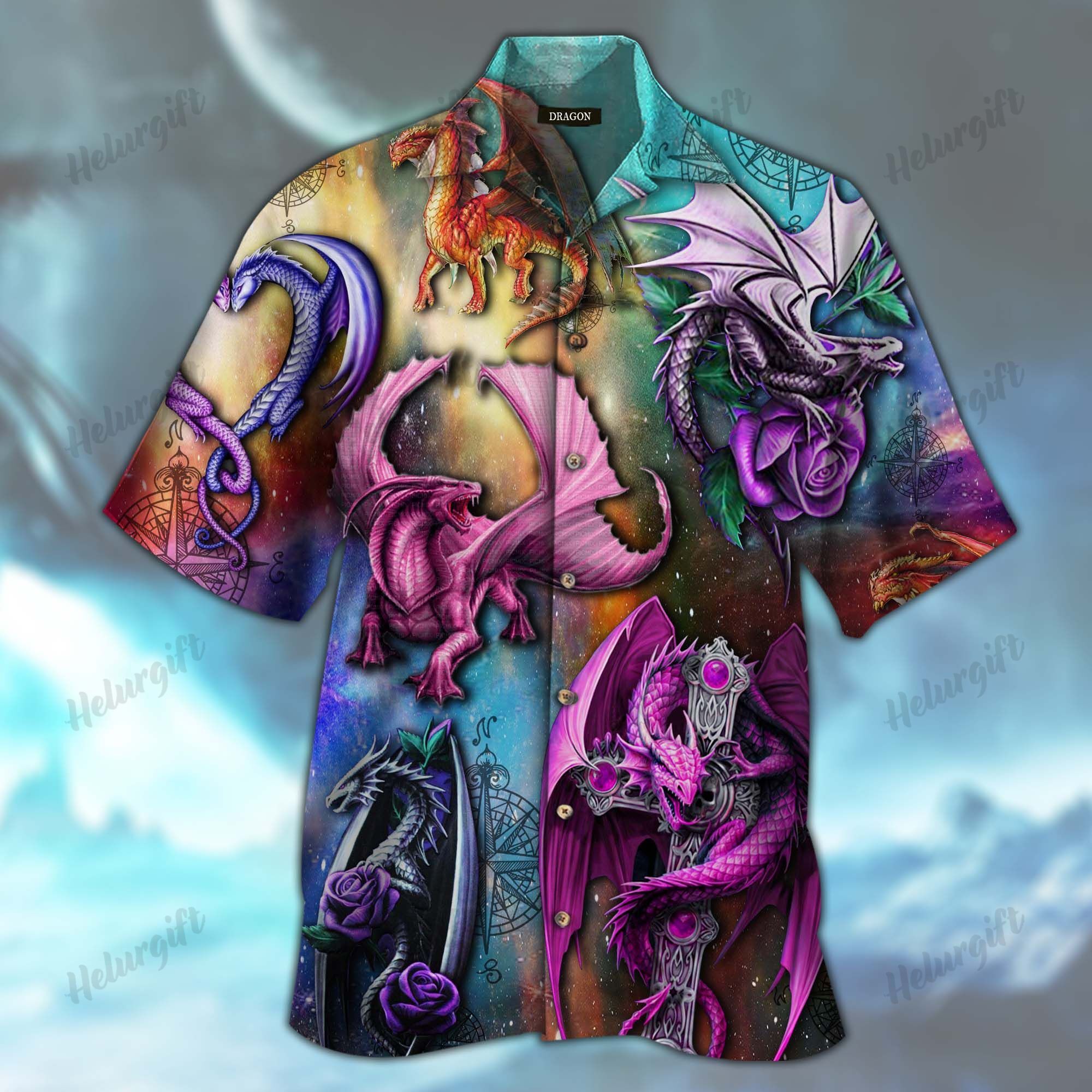 Dragon Galaxy Hawaiian Aloha Short Sleeve Shirt Ha80961