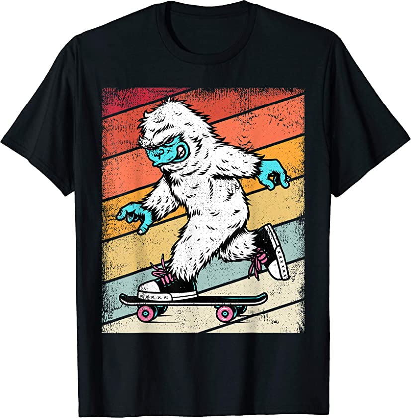 Vintage Yeti Skateboarding Retro Graphic Gift Kids, Boys T-Shirt