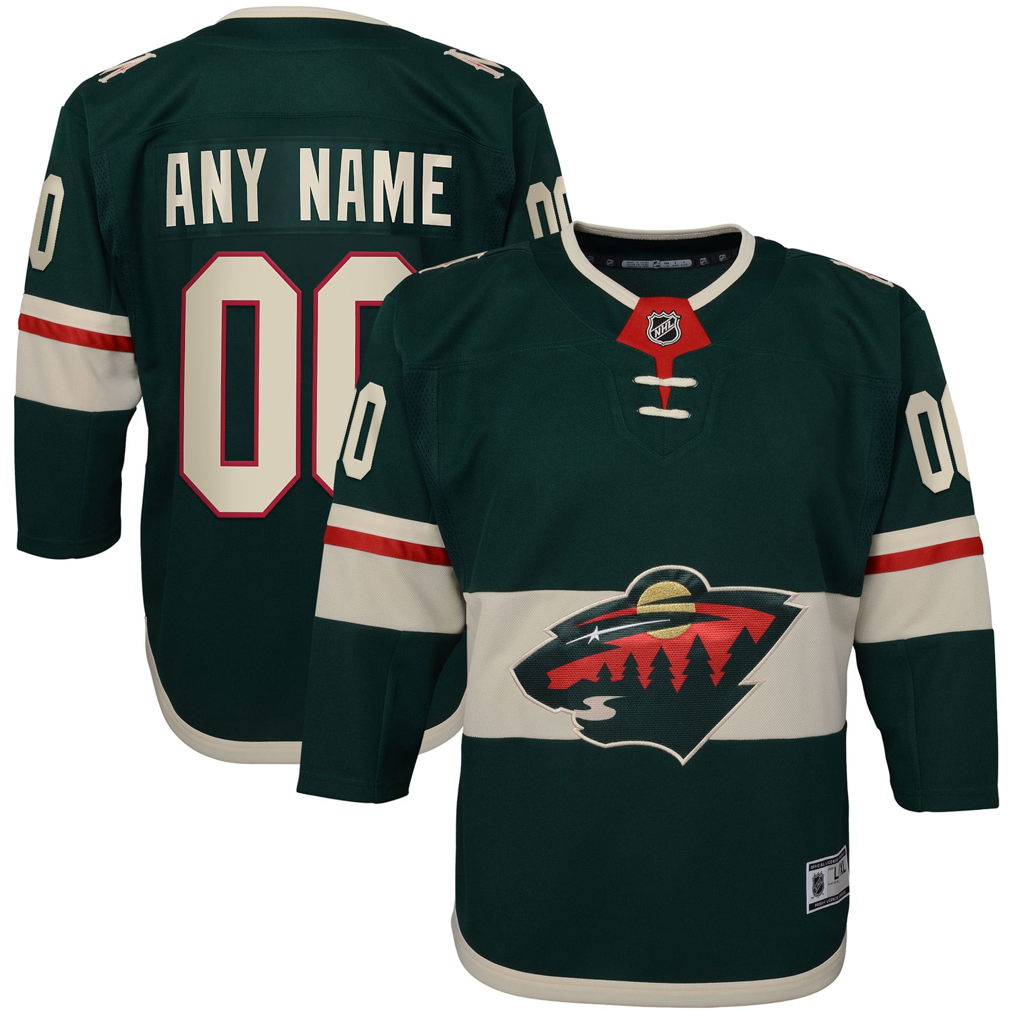 Minnesota Wild Youth Home Premier Custom Jersey – Green