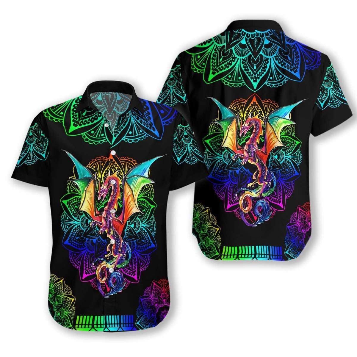 Cover Your Body With Amazing Dragon Mandala Leon Light Unisex Hawaii Aloha Shirts H Ha52701