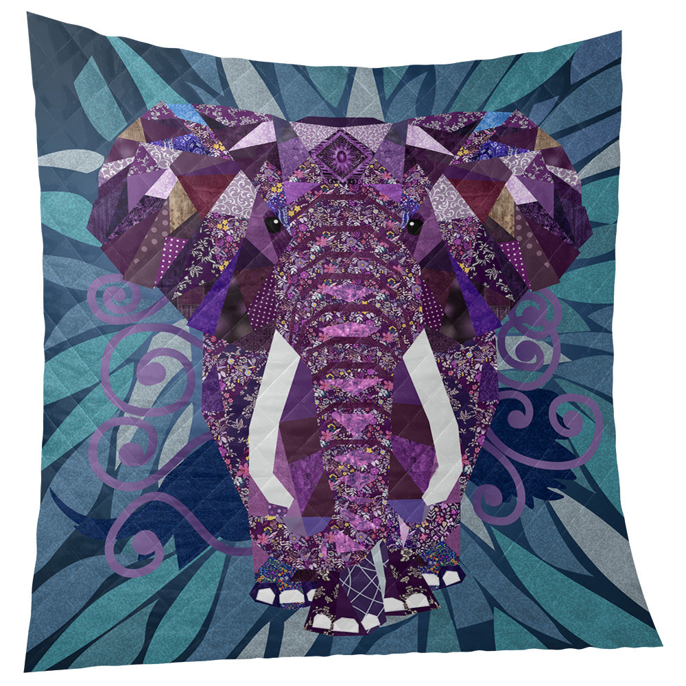 Giant Purple Diamond Elephant 9Basic Quilted Blanket