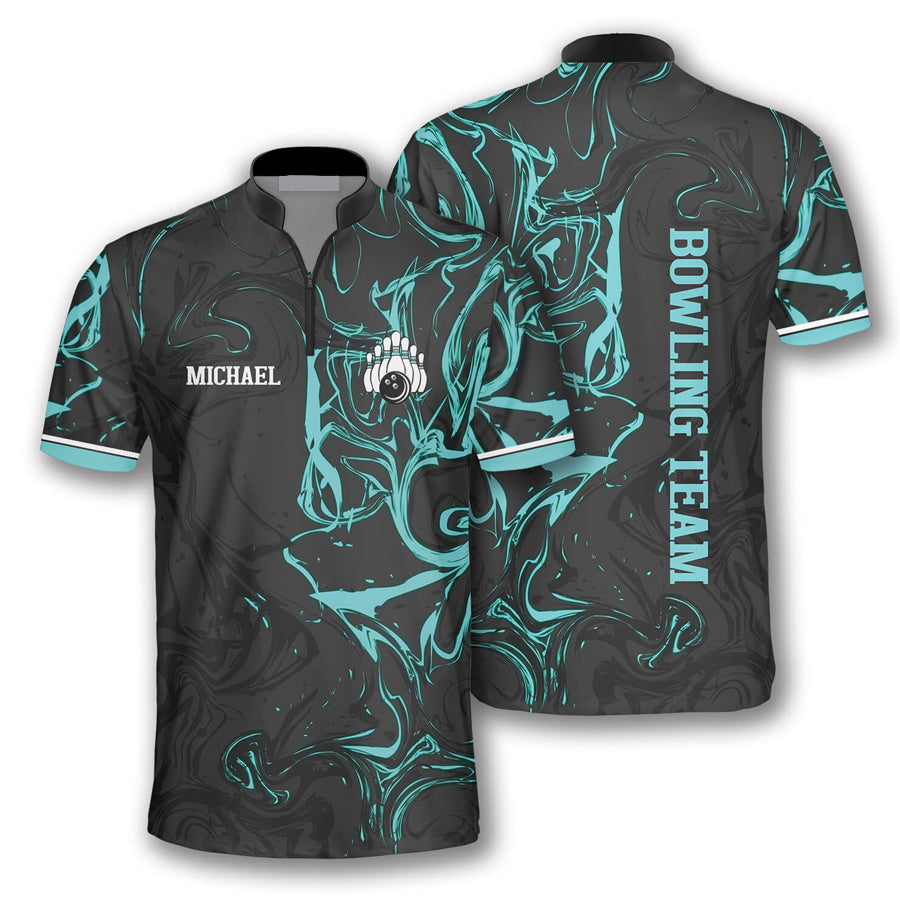 Green Smoke Custom Bowling Jerseys For Men, Personalized Bowling Polo Shirt, Gift For Bowler