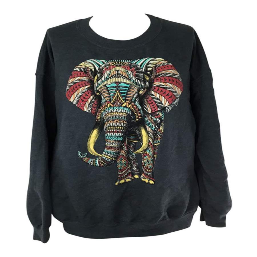 Vintage Elephant Graphic Sweatshirt S0804